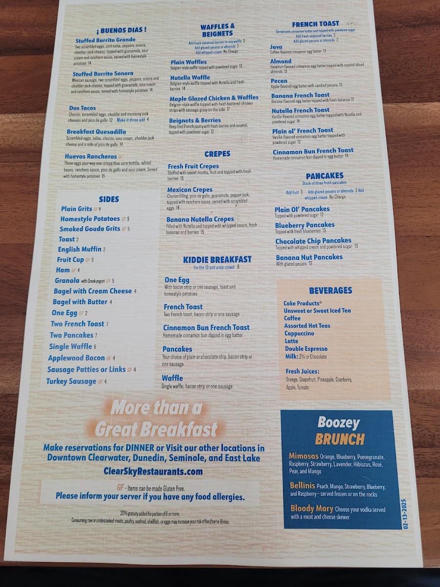 Clear Sky Cafe Menu - Image 4